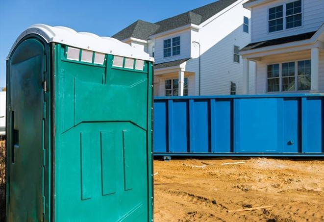 construction site necessities a cluster of portable toilets providing relief for workers